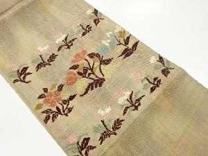 草花模様織出し名古屋帯